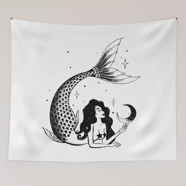 Item preview, Celestial Mermaid - Tattoo Style designed and sold by witchlingart.