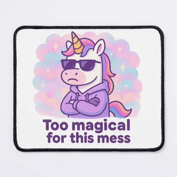 Item preview, Too Magical for This Mess – Funny Unicorn Hoodie Shirt, Vaporwave Cartoon Animal Design designed and sold by LEO Vaporwave.