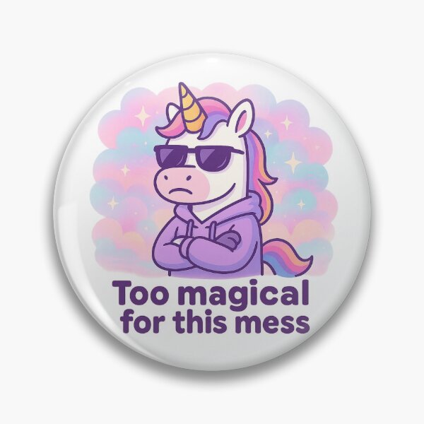 Artikelvorschau, Too Magical for This Mess – Lustiges Einhorn-Kapuzenshirt, Vaporwave-Cartoon-Tierdesign entworfen und verkauft von LEO Vaporwave.