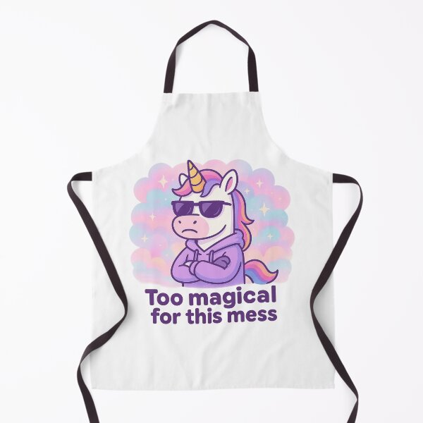 Artikelvorschau, Too Magical for This Mess – Lustiges Einhorn-Kapuzenshirt, Vaporwave-Cartoon-Tierdesign entworfen und verkauft von LEO Vaporwave.