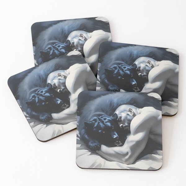 Item preview, An attractive man rests next to a black panther designed and sold by _RudeMango.