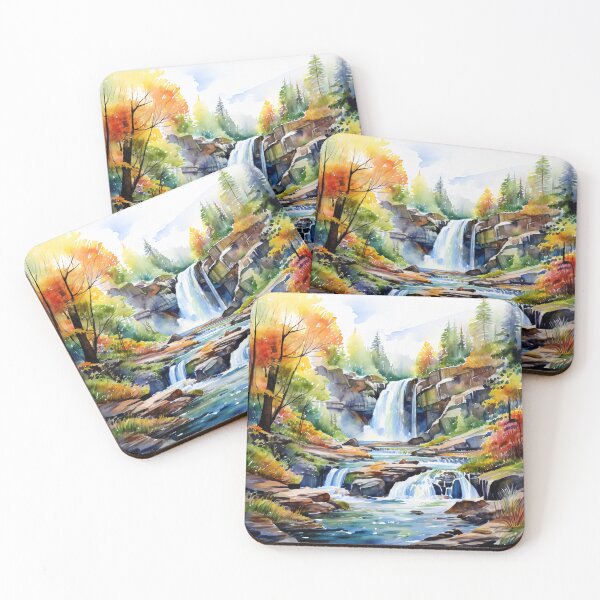 Item preview, Waterfall surrounded by Colorful Trees designed and sold by saeedsho.