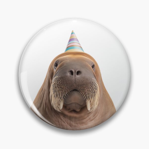Item preview, Cute Walrus with Party Hat Birthday Celebration designed and sold by LazyOwlStore.