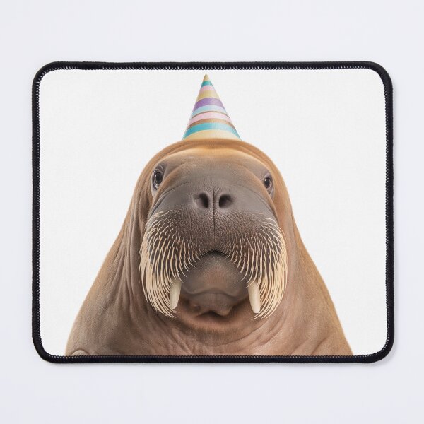 Item preview, Cute Walrus with Party Hat Birthday Celebration designed and sold by LazyOwlStore.