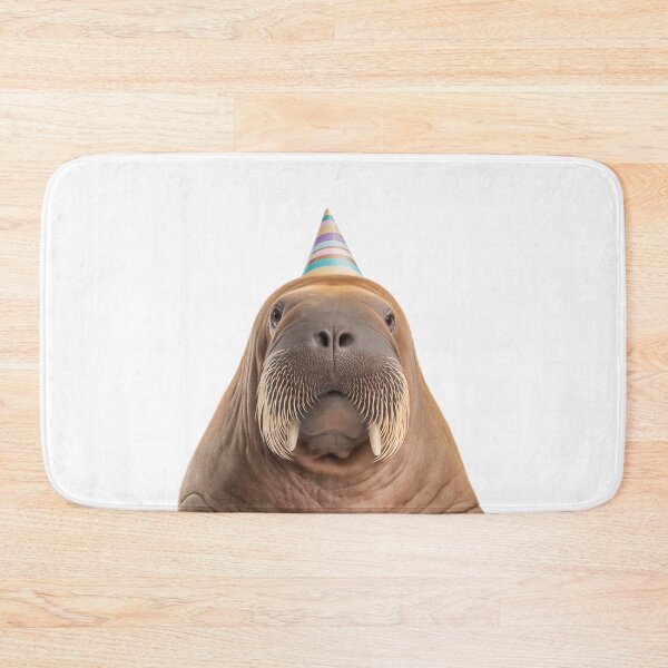 Item preview, Cute Walrus with Party Hat Birthday Celebration designed and sold by LazyOwlStore.