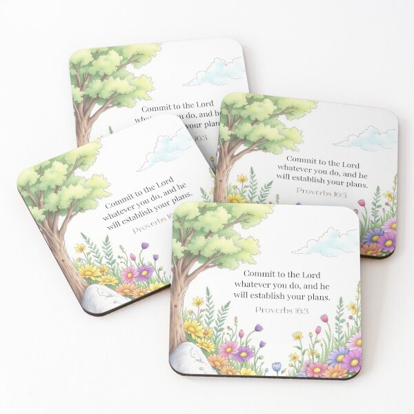 Item preview, Proverbs 16:3, Christian Bible Verse Art designed and sold by Our Bible Journey.