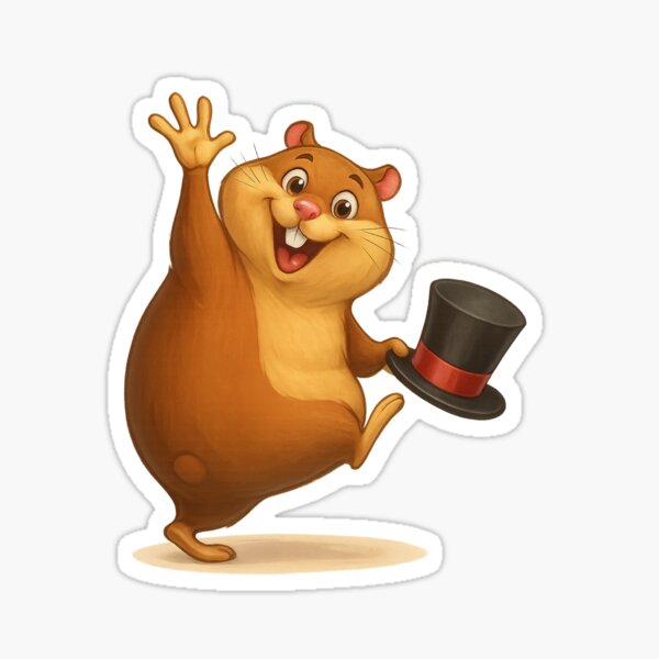 Item preview, Dancing Hamster with Top Hat – Fun Cartoon Illustration designed and sold by SHANKSCREATE.
