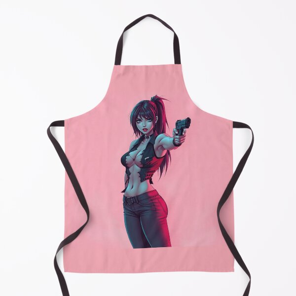 Item preview, Girl with gun cool anime manga illustration art designed and sold by Vintage Designs +.