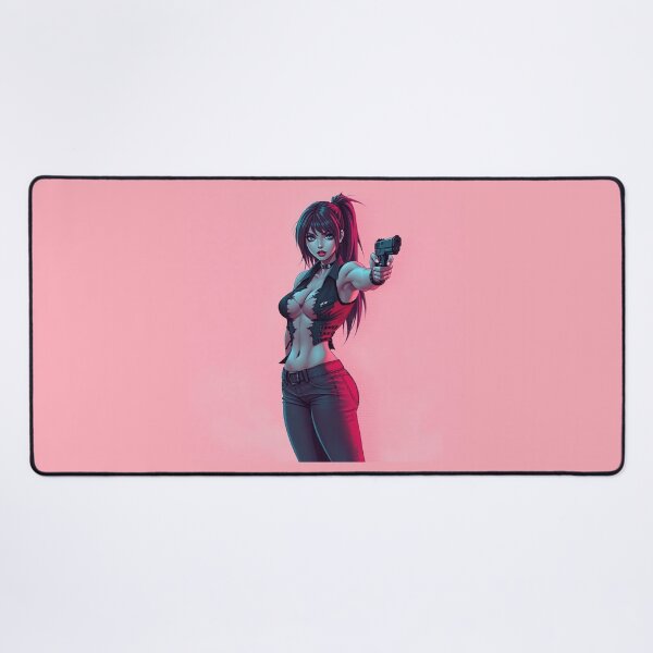 Item preview, Girl with gun cool anime manga illustration art designed and sold by Vintage Designs +.