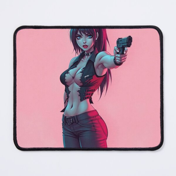 Item preview, Girl with gun cool anime manga illustration art designed and sold by Vintage Designs +.