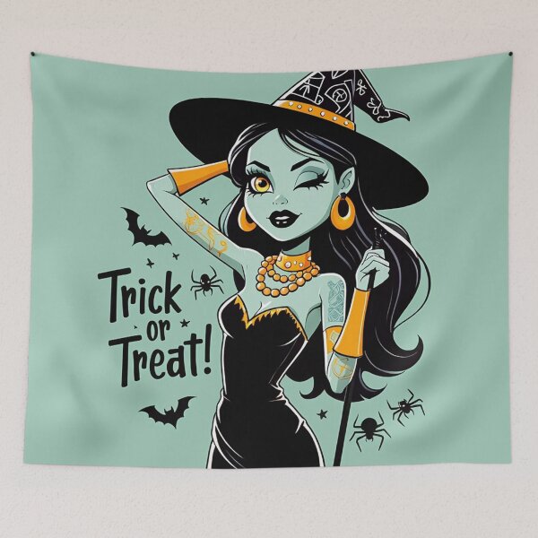 Item preview, Trick or treat! Halloween witch cool cute design designed and sold by Vintage Designs +.