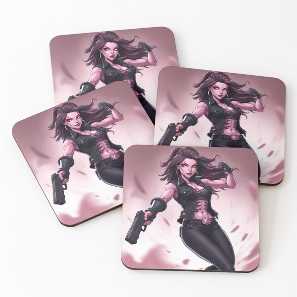 Item preview, Girl with gun cool anime manga illustration art designed and sold by Vintage Designs +.