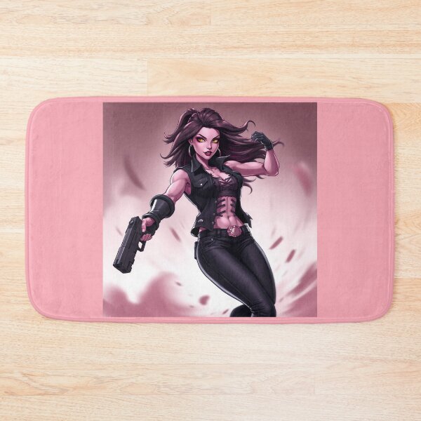 Item preview, Girl with gun cool anime manga illustration art designed and sold by Vintage Designs +.