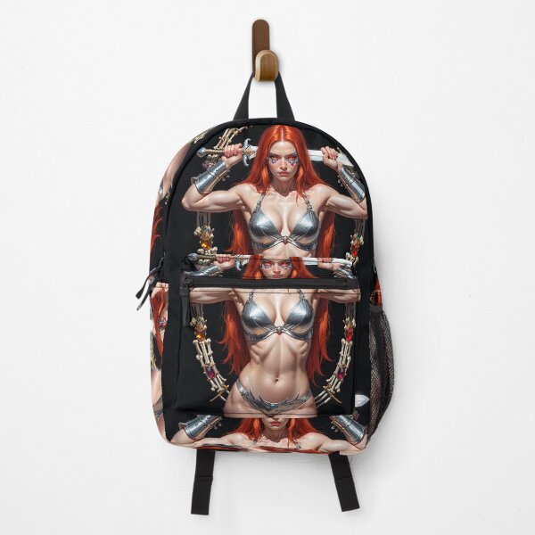 Item preview, Red Haired warrior woman fantasy art designed and sold by Vintage Designs +.