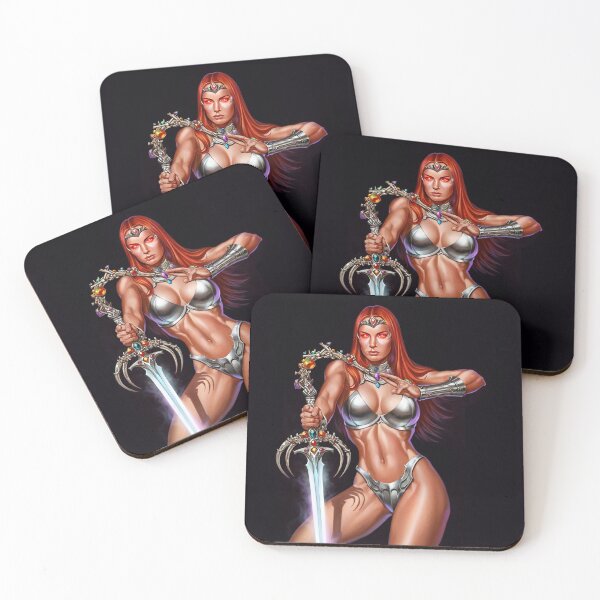 Item preview,  Red Haired warrior woman fantasy art designed and sold by Vintage Designs +.