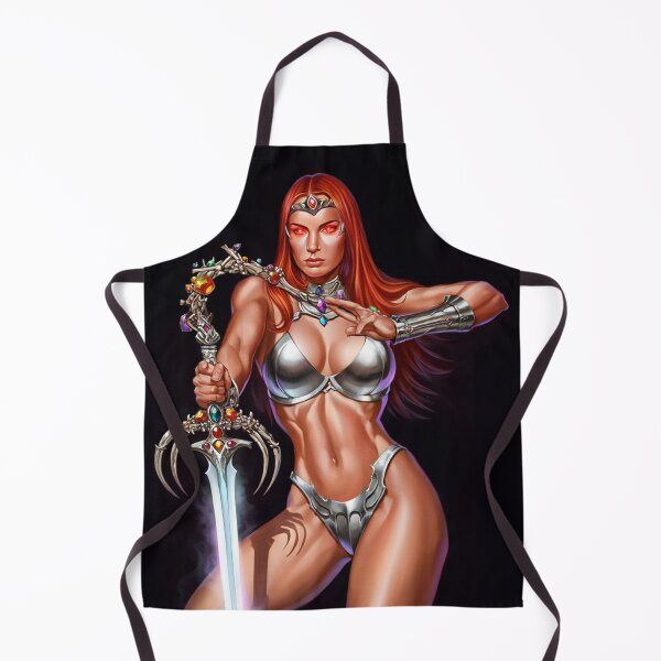 Item preview,  Red Haired warrior woman fantasy art designed and sold by Vintage Designs +.