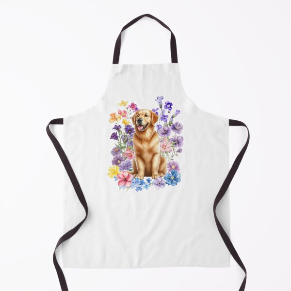 Item preview, Watercolor floral Golden Retriever designed and sold by HappyDogPark.