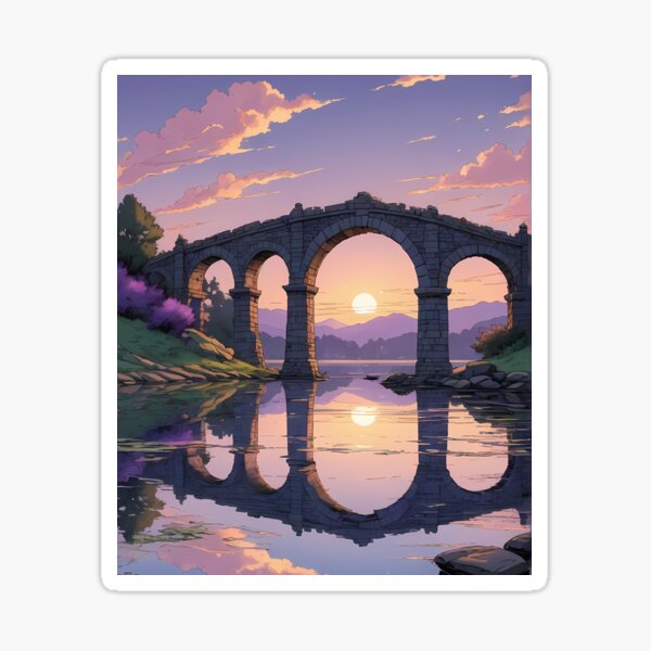 Item preview, Bridge Beneath the Setting Sky designed and sold by HorizonHues.