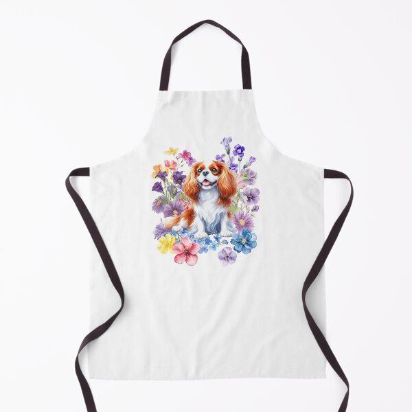 Item preview, Watercolor floral Cavalier King Charles Spaniel designed and sold by HappyDogPark.