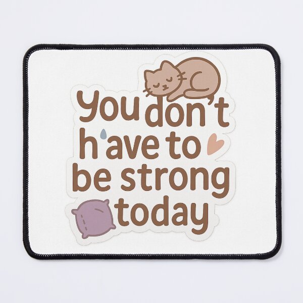 Item preview, You Don’t Have to Be Strong Today – Soft Cat Quote designed and sold by 奇0904.