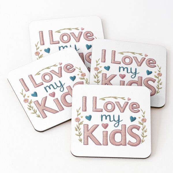Item preview, I Love My Kids Embroidery Design Cute Family Art designed and sold by ArtDesignTp.