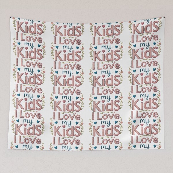 Item preview, I Love My Kids Embroidery Design Cute Family Art designed and sold by ArtDesignTp.