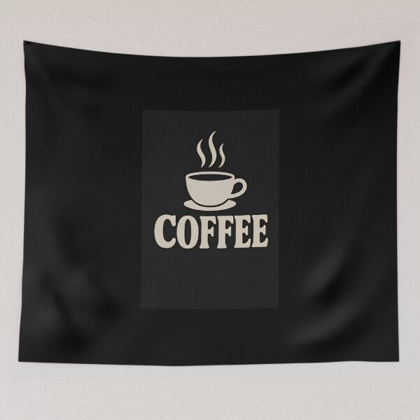 Item preview, Minimalist Coffee Cup Icon on Black Background designed and sold by Amr Siam.