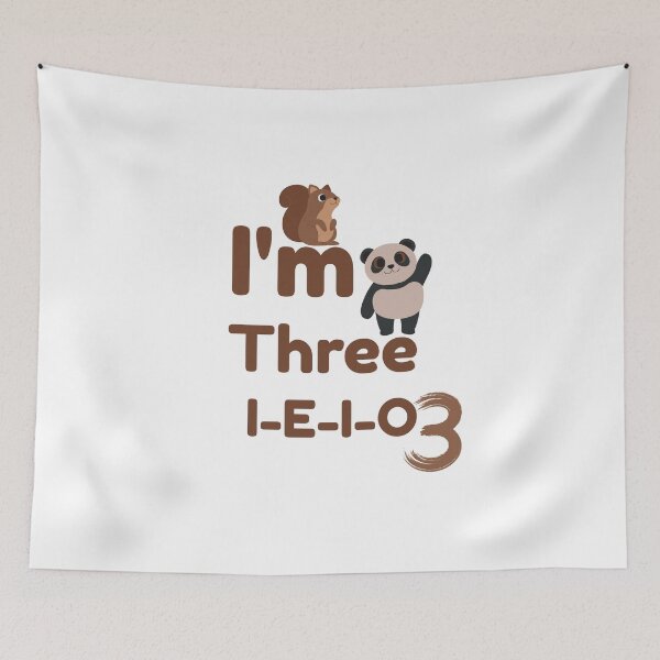 Item preview, I'm Three I-E-I-O 3 – Funny 3rd Birthday T-Shirt for Kids, Funny Shirt, Valentine Shirt gift, Valentine Day Cut File designed and sold by GAIDREDA.