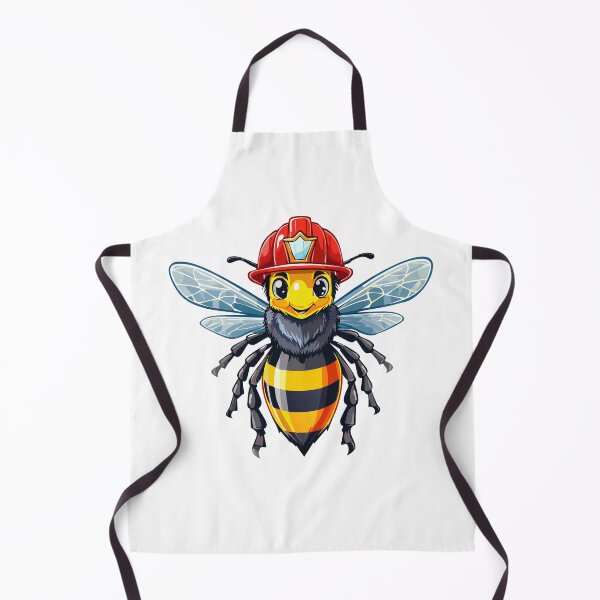 Item preview, European honey bee (Apis mellifera), Firefighter bee, Cute flying honeybee with fireman helmet, illustration character bug bee cartoon, with a fireman helmet designed and sold by Danler.