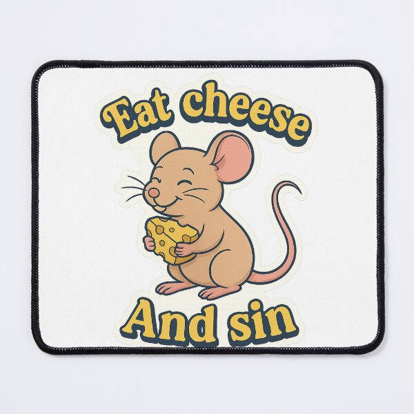 Item preview, Eat Cheese and Sin – Funny Mouse Stickers designed and sold by StudioNovaArt.