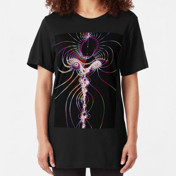Fractal Heart (femme shape) Slim Fit T-Shirt
