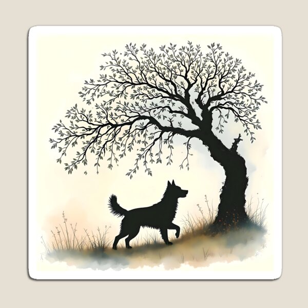 Item preview, Dog and Tree in the Meadow designed and sold by Willow & Root.