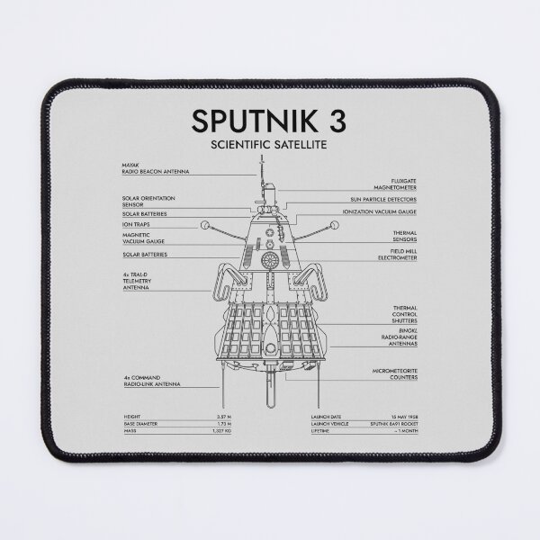 Item preview, Sputnik 3. Scientific Satellite (White Stencil-No Background) designed and sold by BGALAXY.