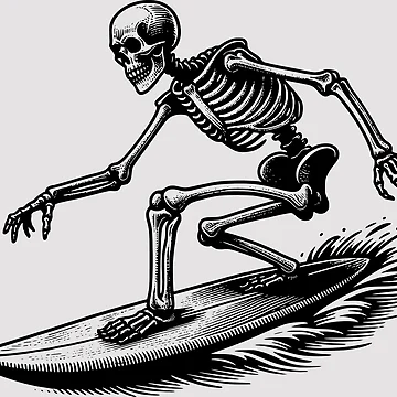 Artwork thumbnail, Surfing Skeleton by Ultimate-Rabbit