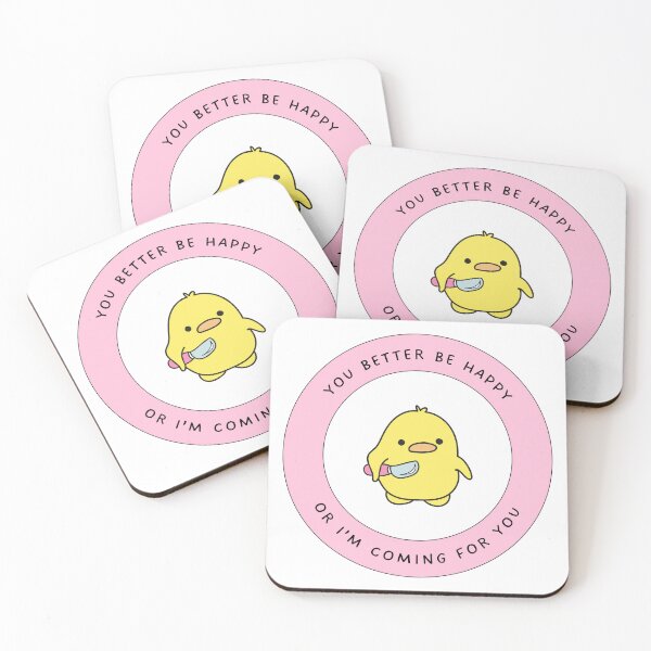 Item preview, Cute Angry Chick – You Better Be Happy Sticker designed and sold by 2IdiotsDesign.