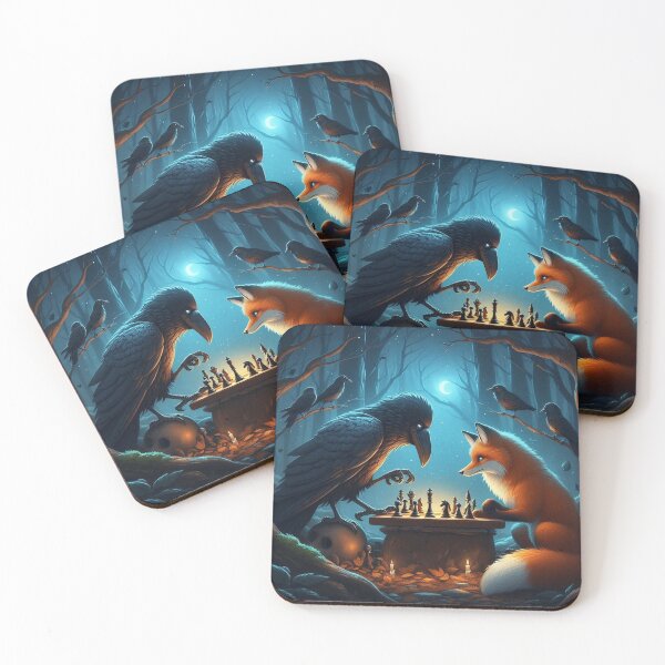 Item preview, the crow and the fox are playing chess designed and sold by Dogandesighn.