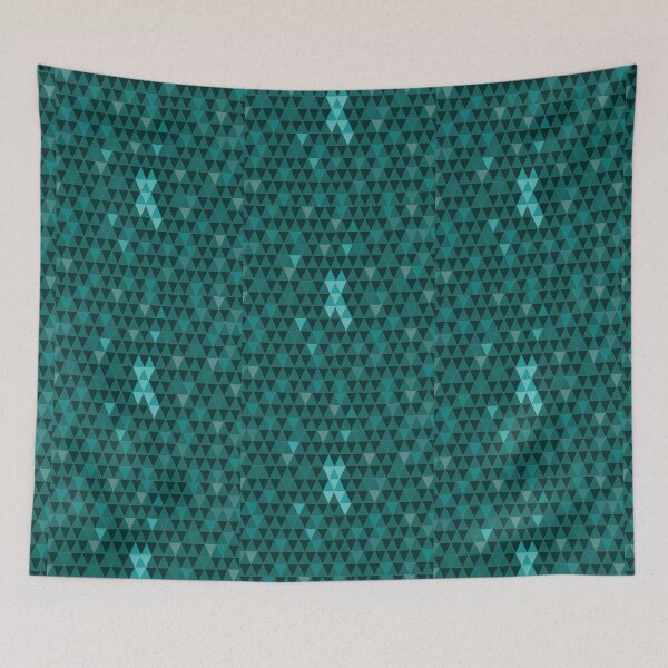 Item preview, simple geometric patterns - cross with triangles - bluish green christian abstract design designed and sold by ZechJohnRB.