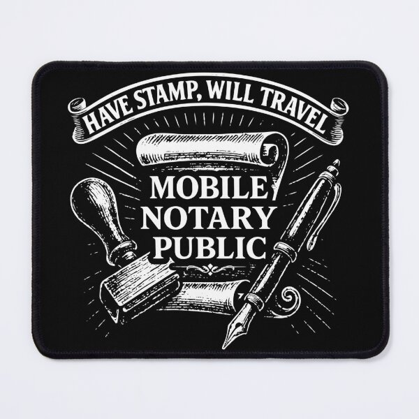 Item preview, Mobile Notary Public – Have Stamp, Will Travel | Vintage Engraved Design designed and sold by NotaryLife.
