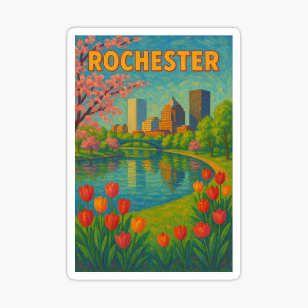 Aperçu de l'œuvre En fleurs - Rochester, NY créée et vendue par The Bold Brush.