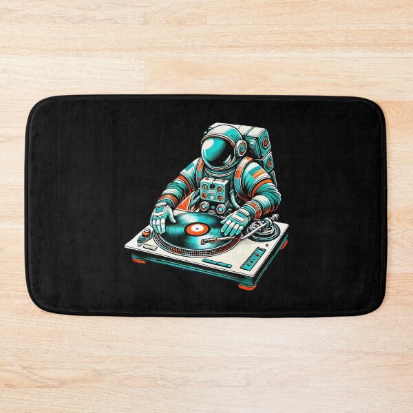 Item preview, Astronaut DJ Spinning Vinyl Outer Space Music Vibes Design designed and sold by DrawHandArt.