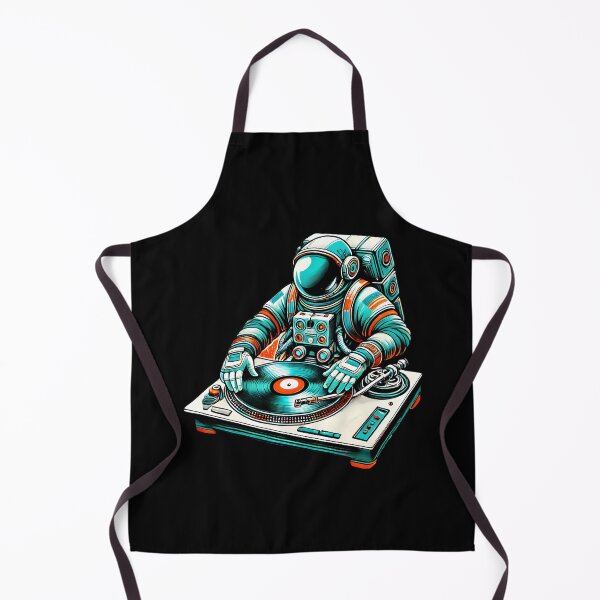 Item preview, Astronaut DJ Spinning Vinyl Outer Space Music Vibes Design designed and sold by DrawHandArt.
