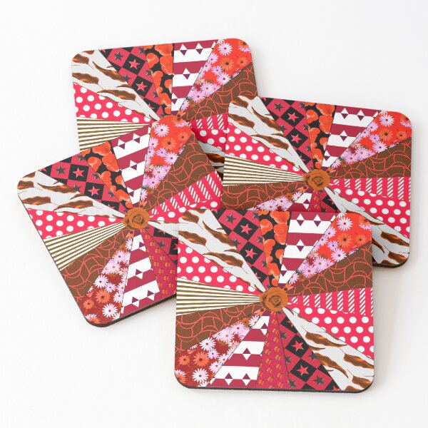 Item preview, Patchwork quilt with red and white finish designed and sold by TerenceLacey.