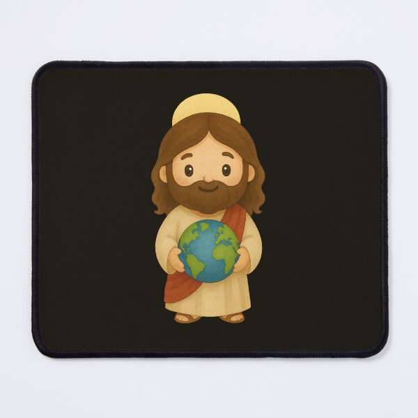 Item preview, Cute Jesus Holding Earth – Christian Faith Religious designed and sold by stylishdzign.