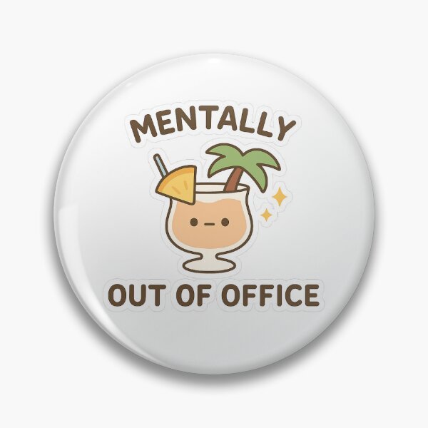 Item preview, Mentally Out of Office – Funny Vacation Drink Sticker designed and sold by viris ☆.