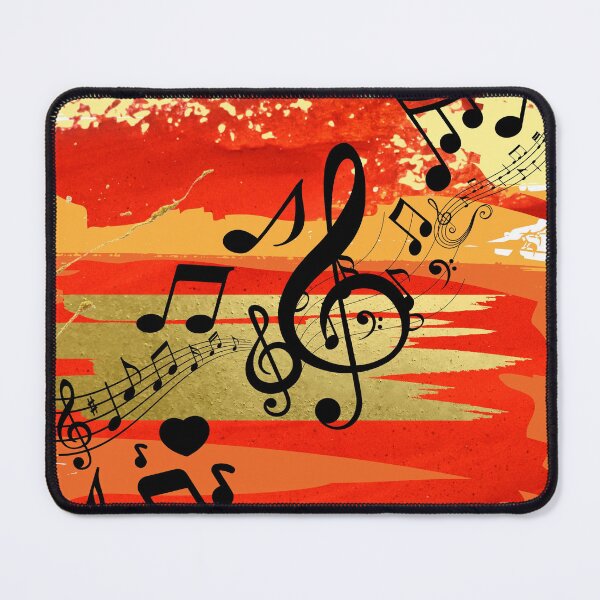 Item preview, A Treble Clef With Music Notation On Orange & Gold designed and sold by BrightrDayMusicArt.