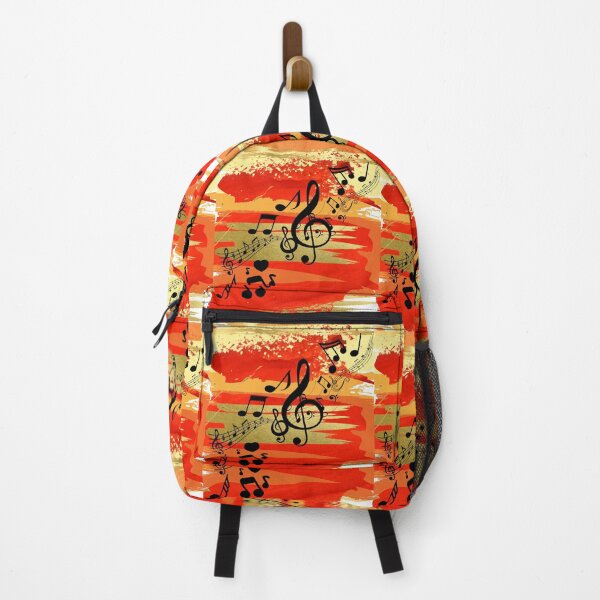 Item preview, A Treble Clef With Music Notation On Orange & Gold designed and sold by BrightrDayMusicArt.