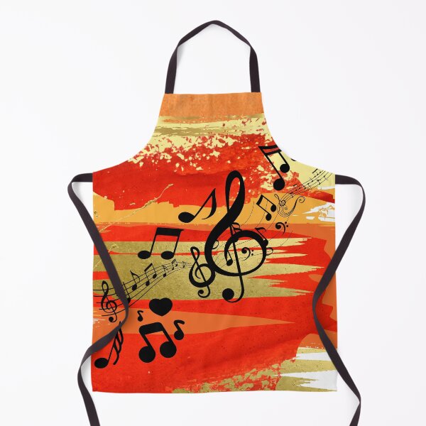 Item preview, A Treble Clef With Music Notation On Orange & Gold designed and sold by BrightrDayMusicArt.