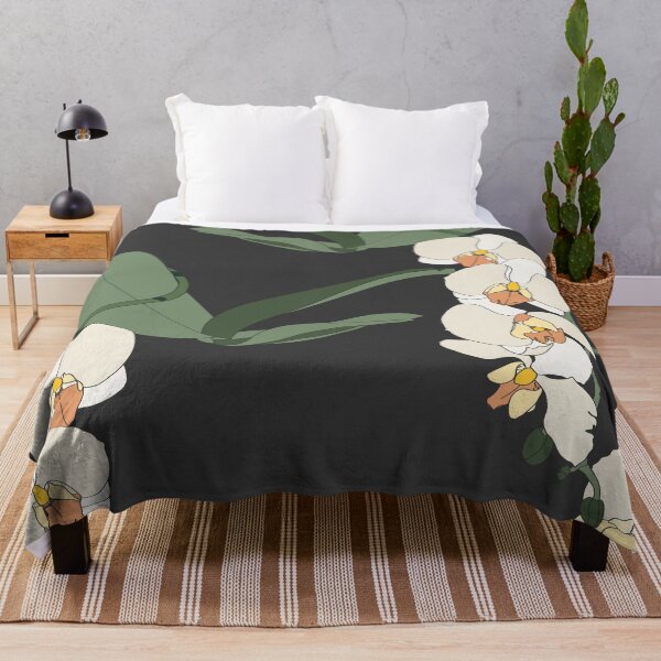 Item preview, Seamless pattern with hand drawn orchids on a black background.  designed and sold by MatyKotiv.