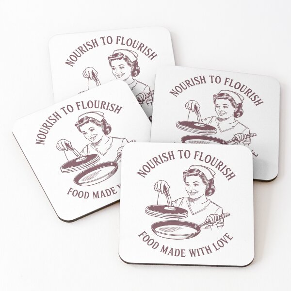 Item preview, Vintage Kitchen Love - Nourish to Flourish Cooking Quote designed and sold by Taans-Creation.
