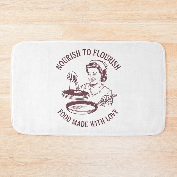 Item preview, Vintage Kitchen Love - Nourish to Flourish Cooking Quote designed and sold by Taans-Creation.